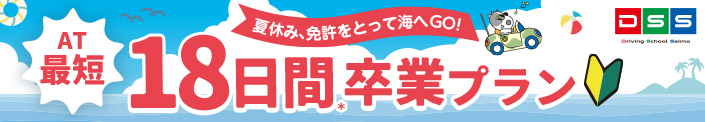夏休み、免許をとって海へGO!　AT最短18日間卒業プラン